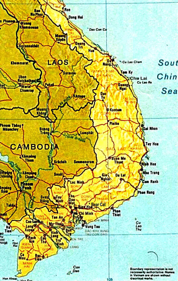 Detailed Map Of South Vietnam 1968